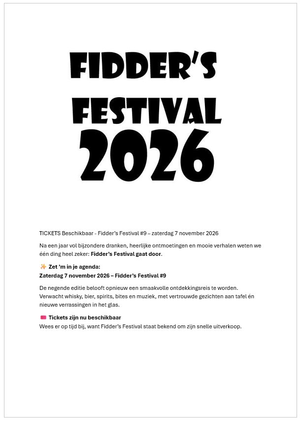 Flyer van Whiskyevent bij Patrick