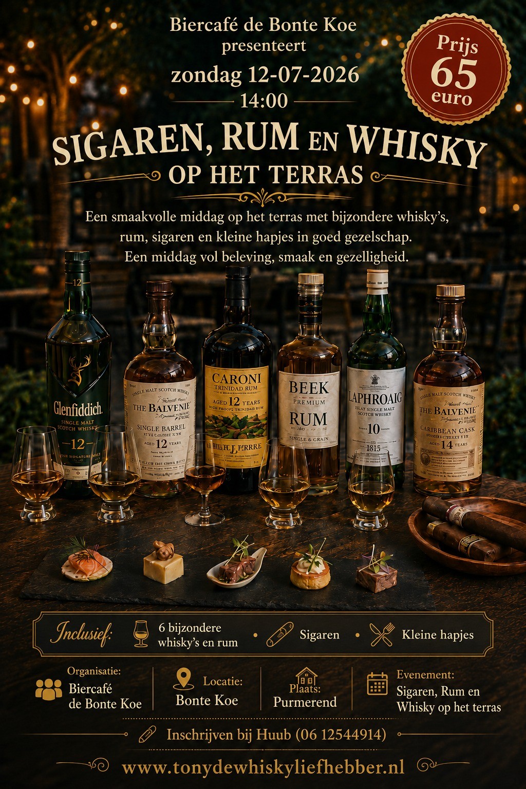 Flyer van Sigaren, Rum en Whisky