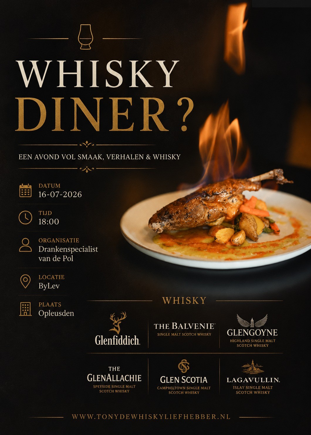 Flyer van Whisky diner